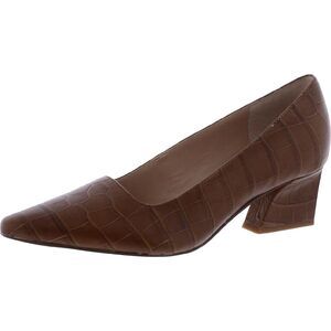 Franco Sarto Brown Croc-Embossed Pumps